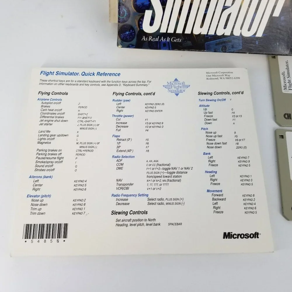 Microsoft Flight Simulator 5.0 PC Hard Disc Handbook Airplane School Computer
